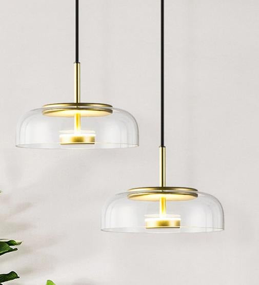 Pendellampe KUPPEL i klart glass
