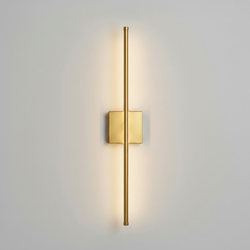 Lysverden 72 cm linear wall lamp in brushed brass aluminum with touch control and 3 color temperatures.