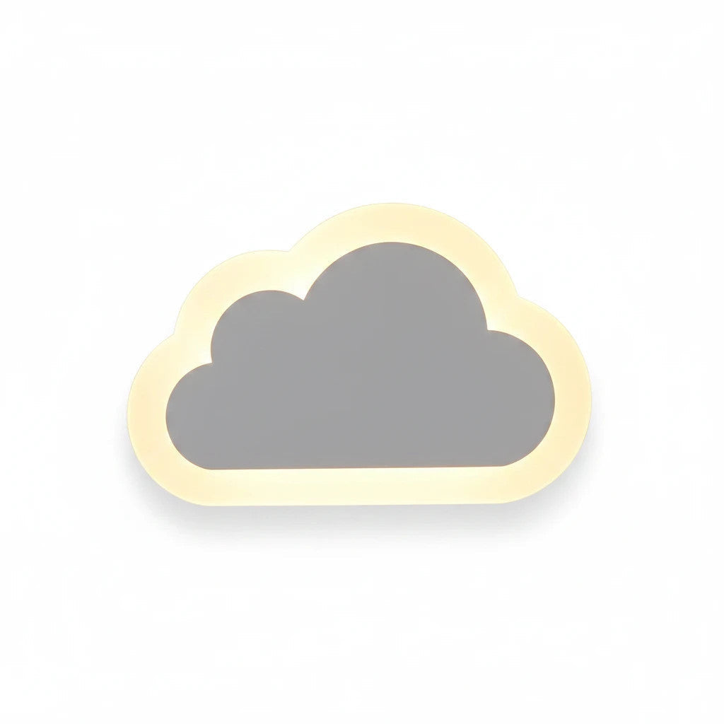 Lysverden white cloud-shaped LED wall lamp for children's rooms with adjustable warm and cool light settings.