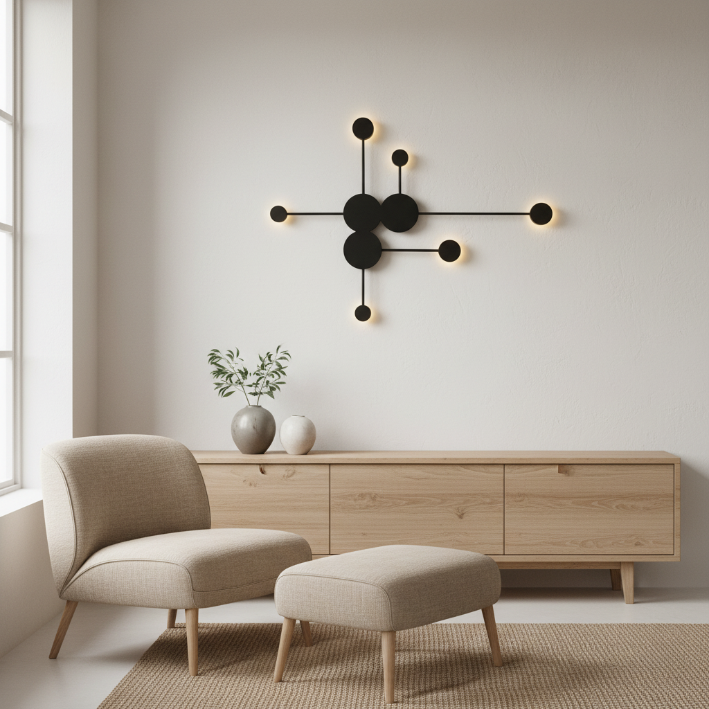 Vegglampe i et skandinavisk hjem