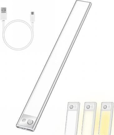 LED skap-belysning hovedbilde – produkt med USB-C ladekabel og tre varianter