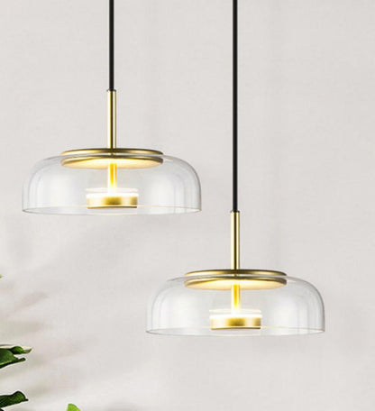 Pendellampe KUPPEL i klart glass