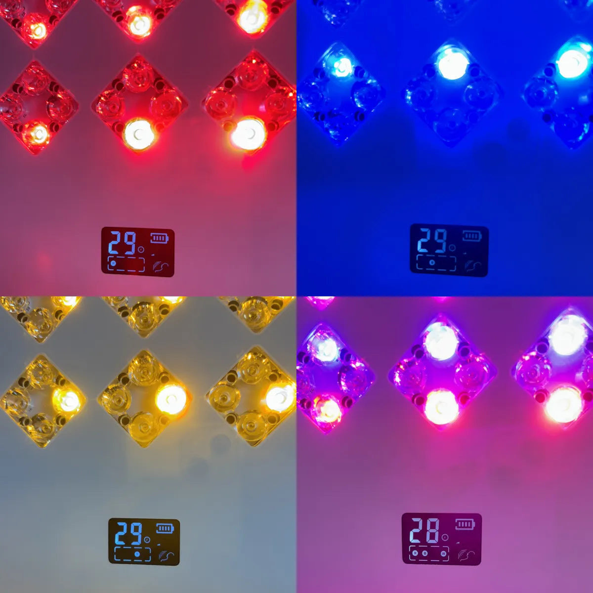 Lys terapi panel - multi-farge spectrum-  bærbar rødlys terapi  -  12W - LED-skjønnhetspanel