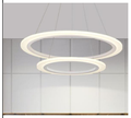 Rund LED-pendellampe med to akrylringer