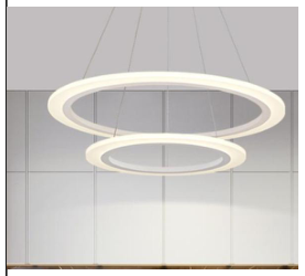Rund LED-pendellampe med to akrylringer