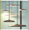Flat skivependel i metall med integrert LED