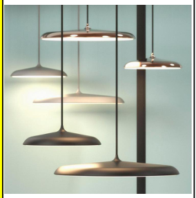 Flat skivependel i metall med integrert LED