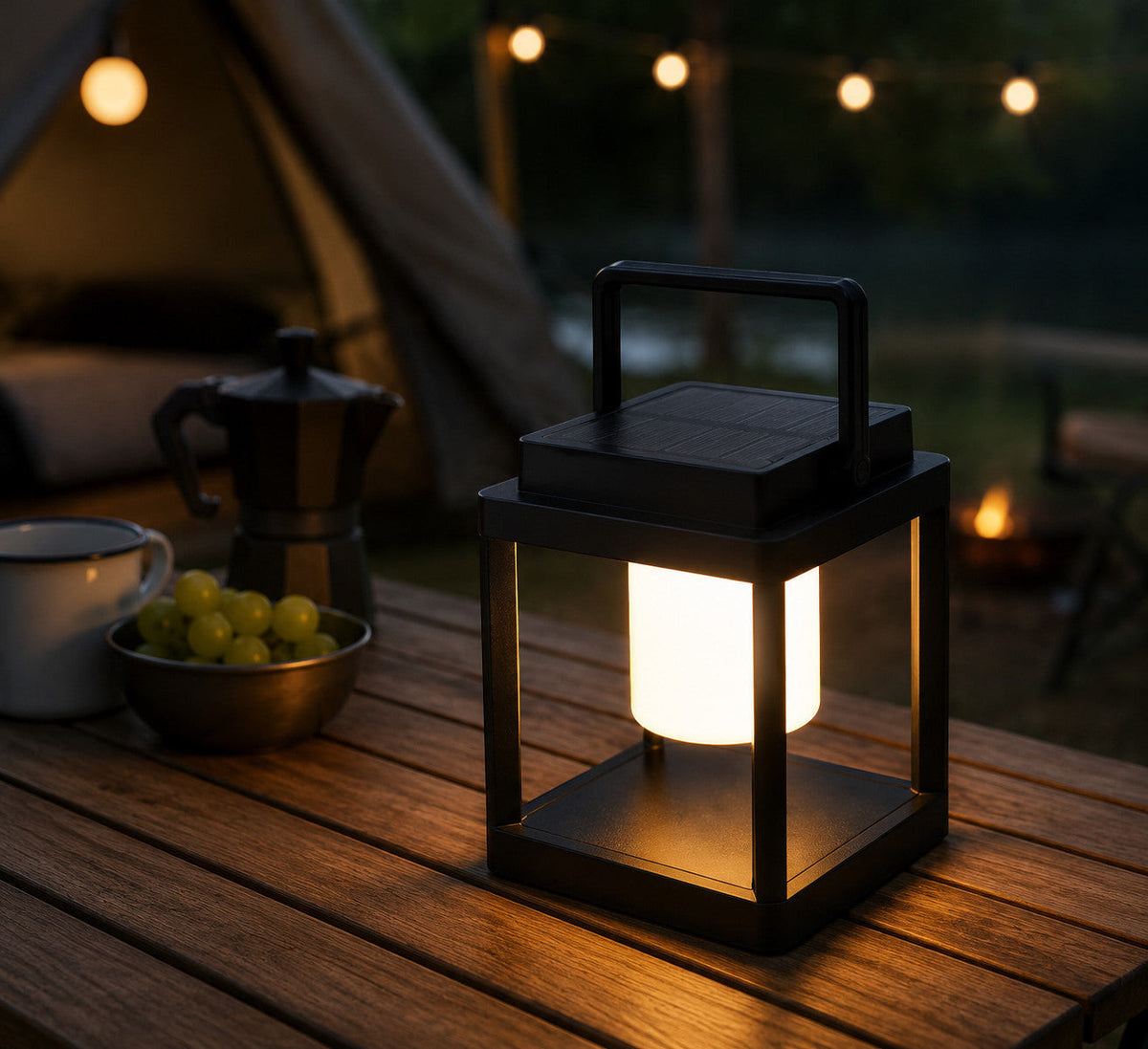 Utelykt med solcelle og USB-lading – IP44, 4800 mAh