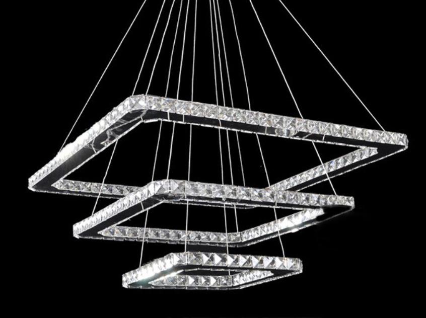 LYS Krystall pendellampe – LED i etasjer