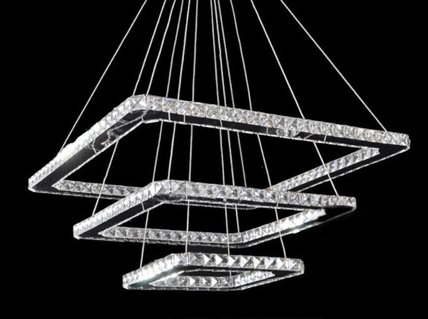LYS Krystall pendellampe – LED i etasjer
