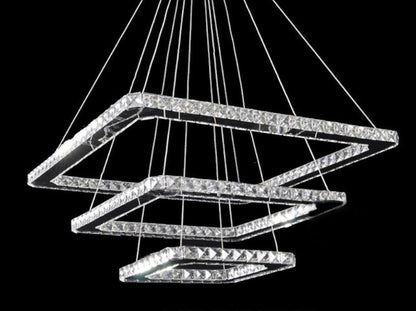 LYS Krystall pendellampe – LED i etasjer