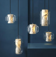 Pendellampe ALABAST i marmorert glass