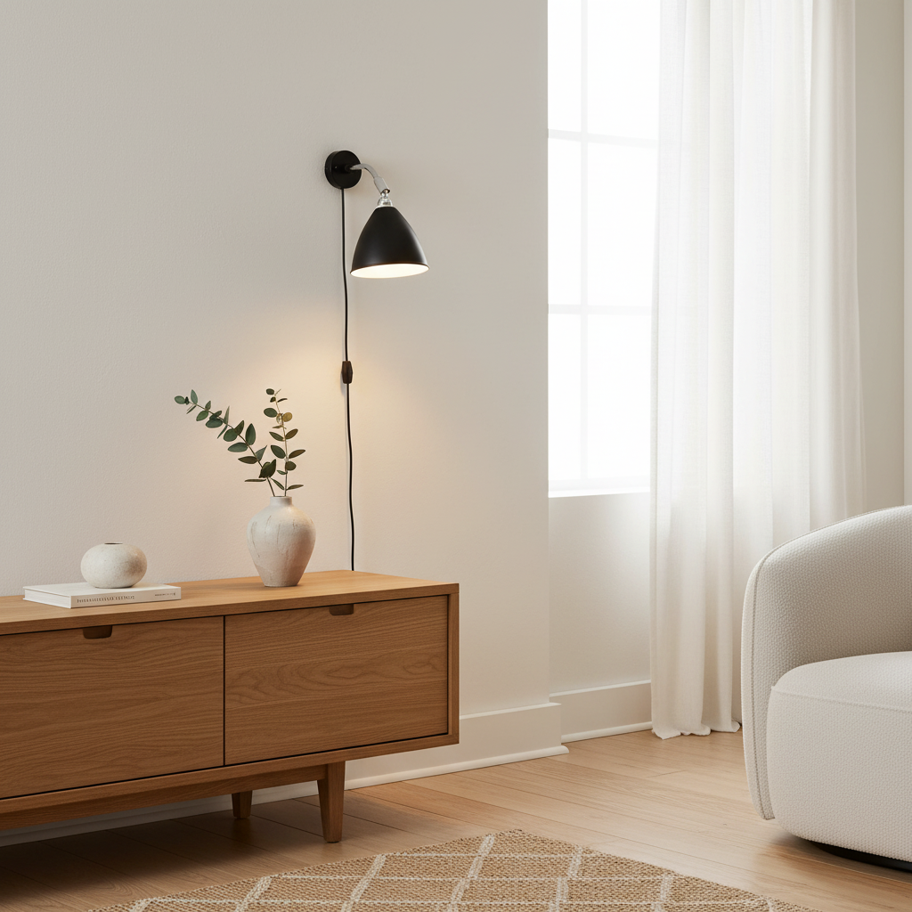 Vegglampe i et skandinavisk hjem