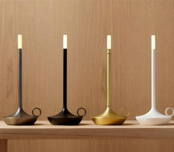 Candle-bordlampe i aluminium – 2700 K, oppladbar