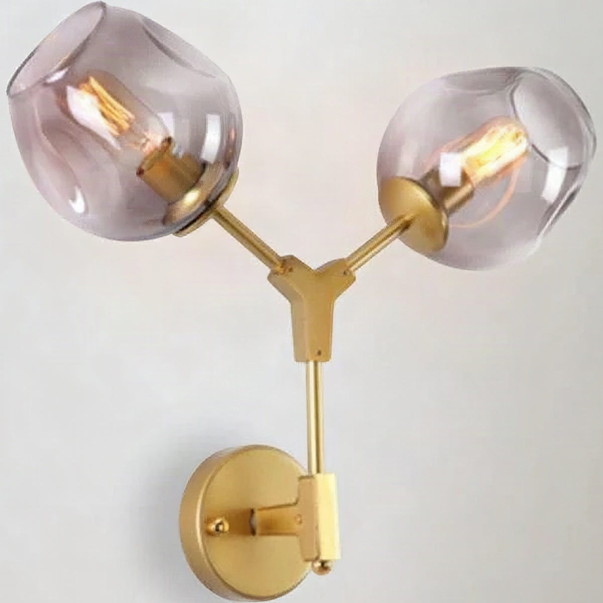 Molekyl vegglampe med glasskuler 2 lys