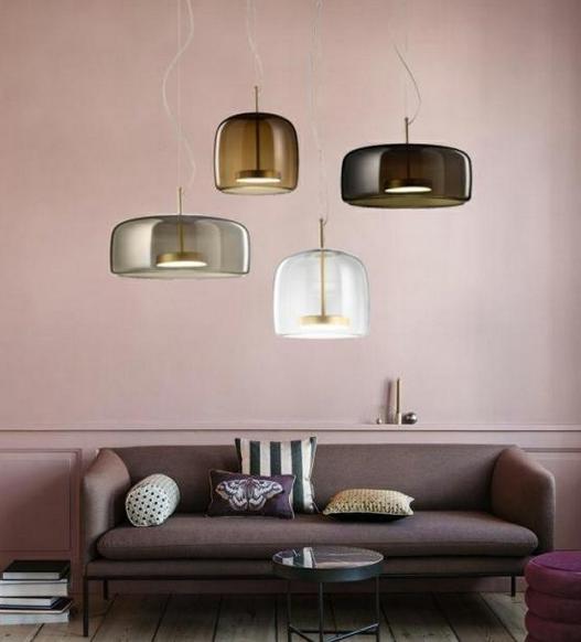 LYS Røyk-/amberglass pendellampe – klokkeform