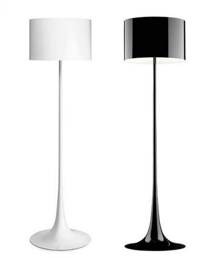 Gulvlampe med sylinderskjerm – tulipanfot – Lysverden
