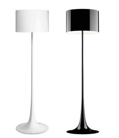 Gulvlampe med sylinderskjerm – tulipanfot – Lysverden