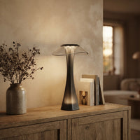 Glass-skulpturlampe – riflet PMMA 3 fargetemperaturer – tent i skandinavisk hjem