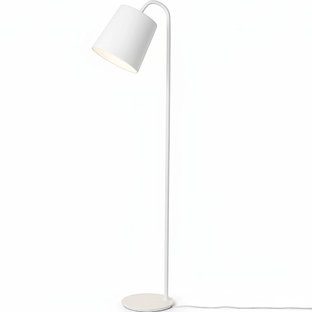 Gulvlampe med kjegleskjerm – Hvit