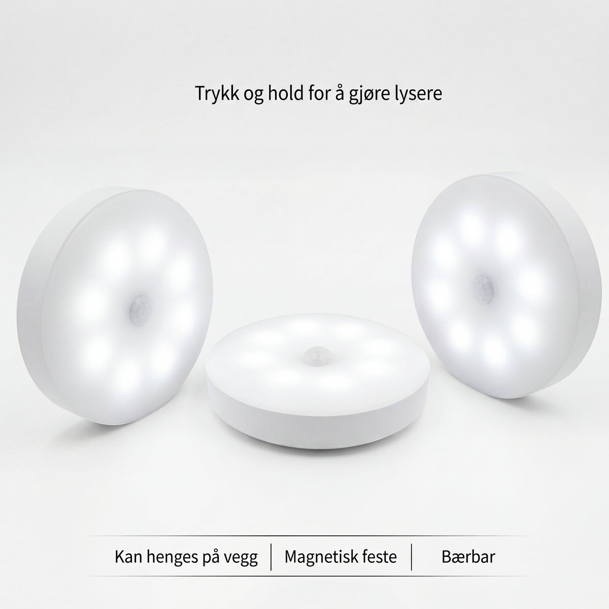 Smart Lys med magnetfest - Nattlys med Bevegelsessensor LED Portablet