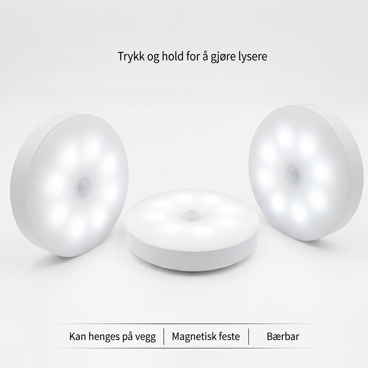 Smart Lys med magnetfest - Nattlys med Bevegelsessensor LED Portablet