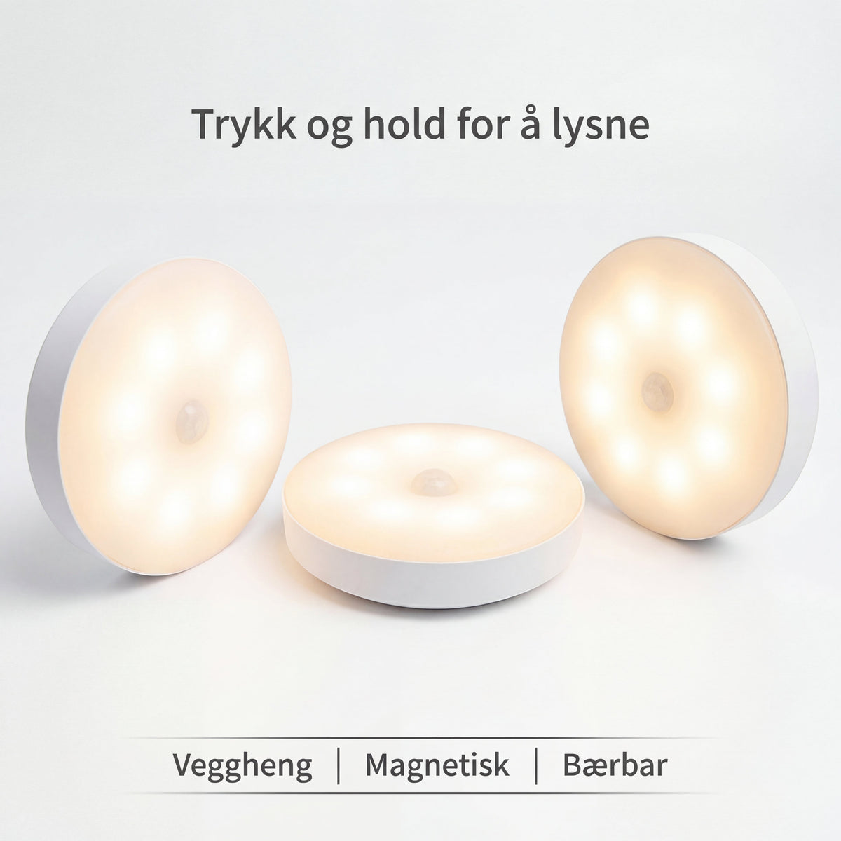Smart Lys med magnetfest - Nattlys med Bevegelsessensor LED Portablet