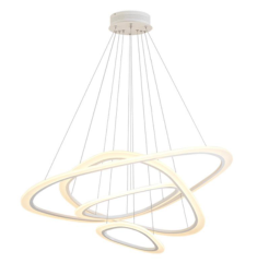 Hvit LED lysekrone med konsentriske lysende ringer