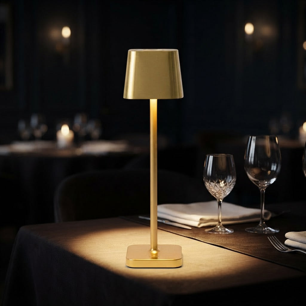 Kvadratisk topp restaurantlampe – 5200 mAh 3000 k – tent på restaurantbord
