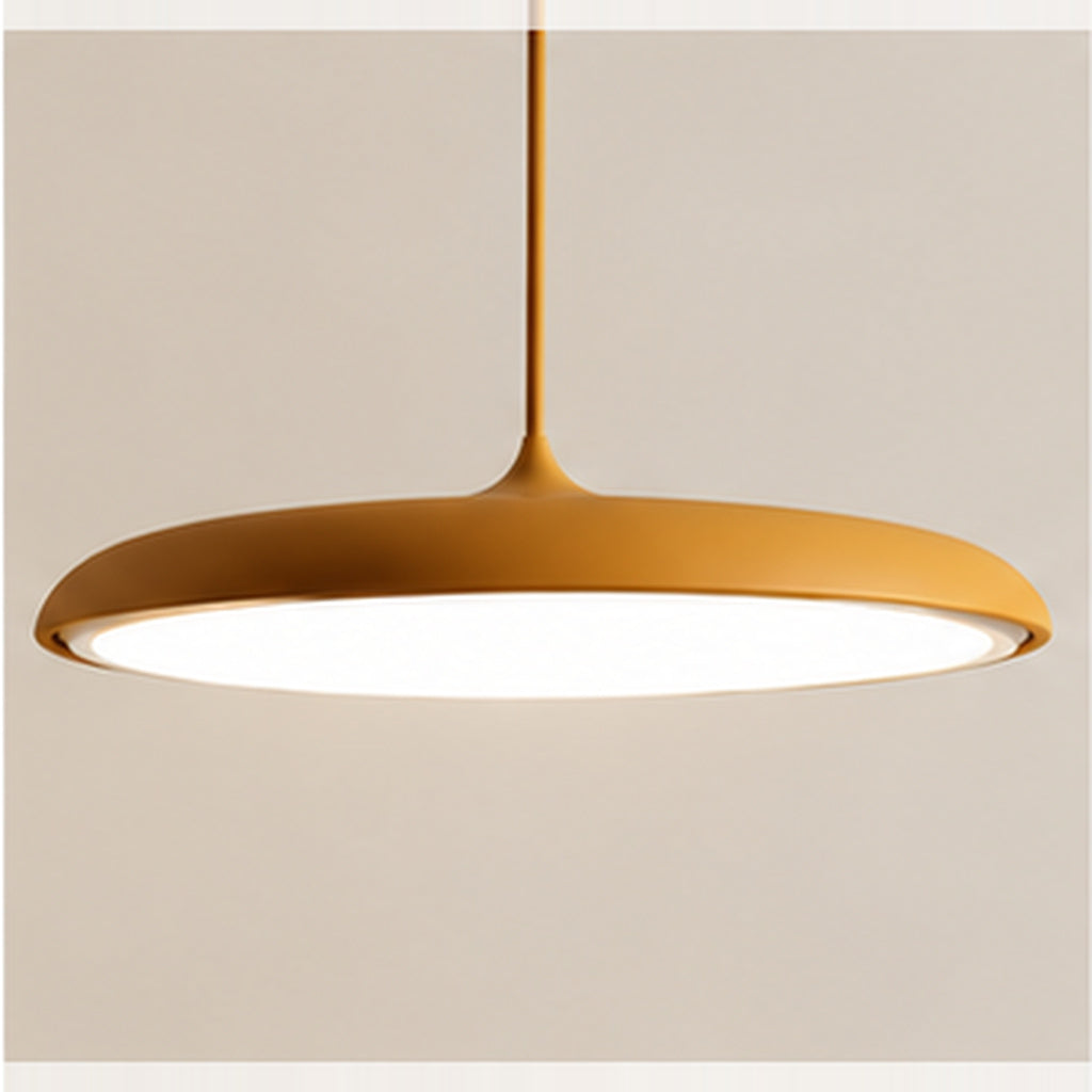 Skivependel – flat LED i metall i fargen Sandgul