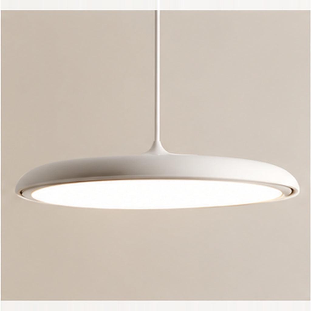 Skivependel – flat LED i metall i fargen Sandhvit