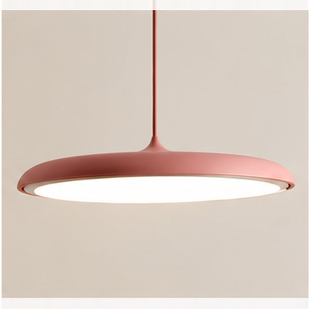 Skivependel – flat LED i metall i fargen Sandrosa
