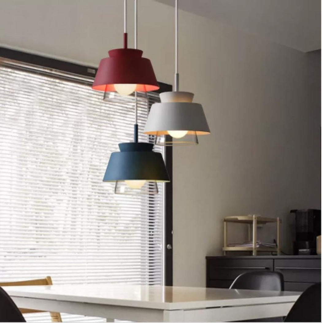 LYS Macaron pendellampe – lagdelt skjerm i farge