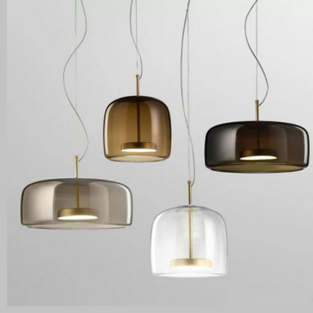 LYS Røyk-/amberglass pendellampe – klokkeform
