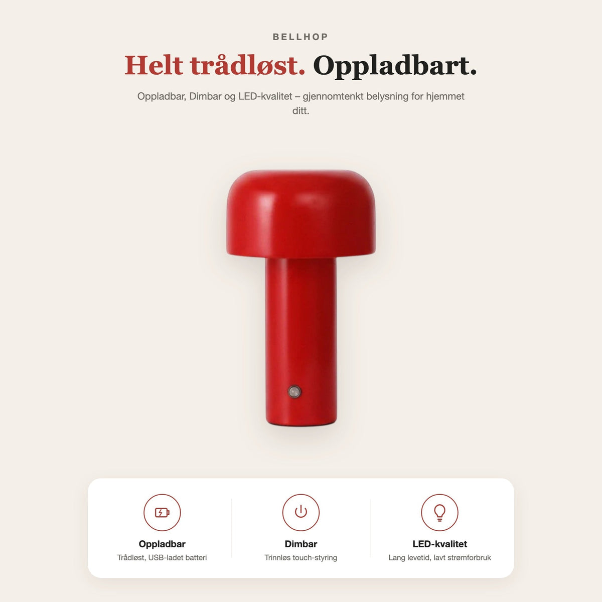 Bellhop-stil bordlampe i metall – funksjoner og fordeler