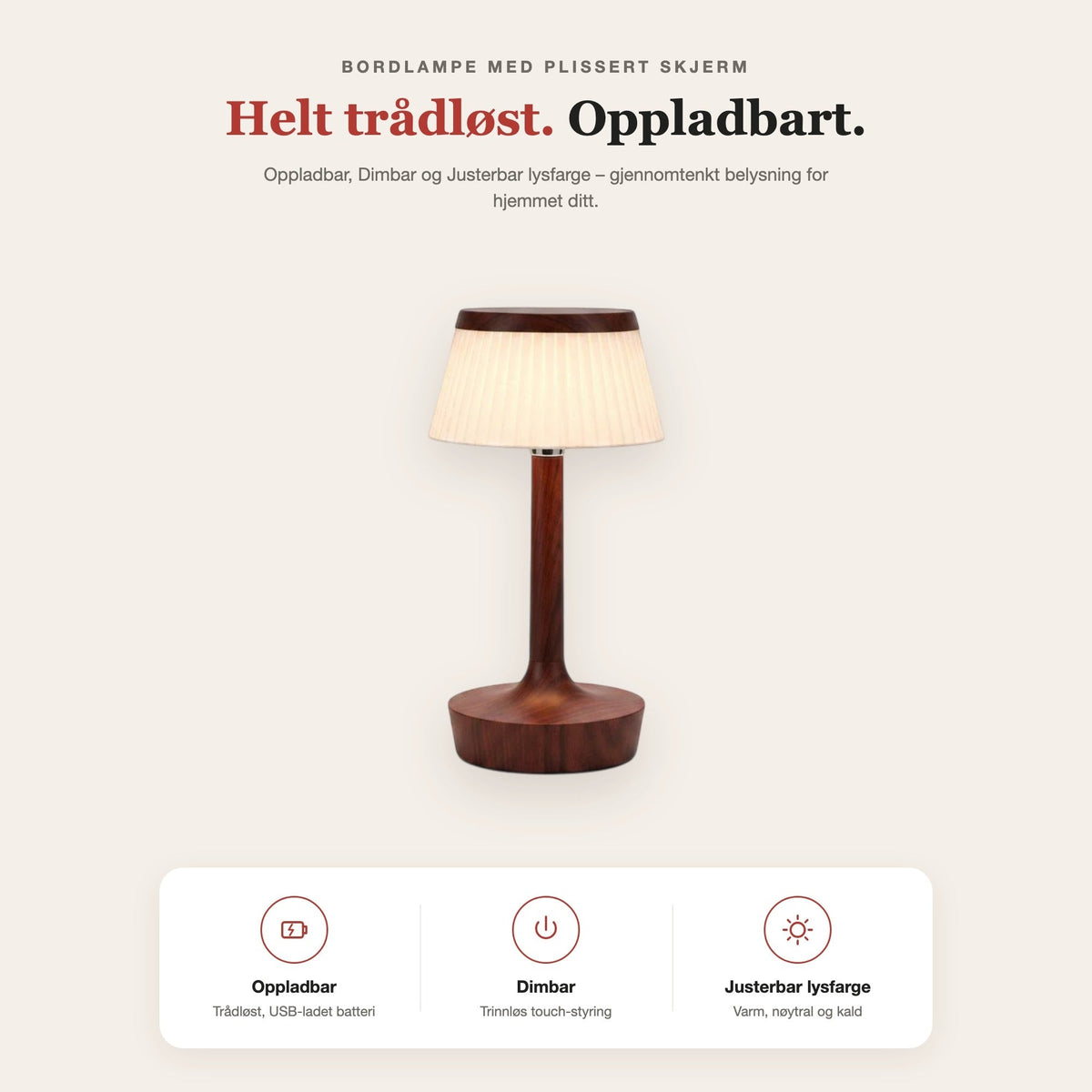 Bordlampe med plissert skjerm – funksjoner og fordeler