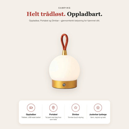 Camping-lanterne ballform med løkkehåndtak – funksjoner og fordeler