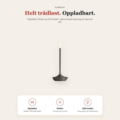 Candle-bordlampe i aluminium – funksjoner og fordeler