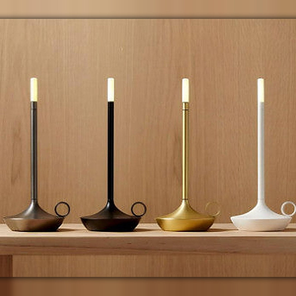 Candle-bordlampe i aluminium – 2700 K, oppladbar