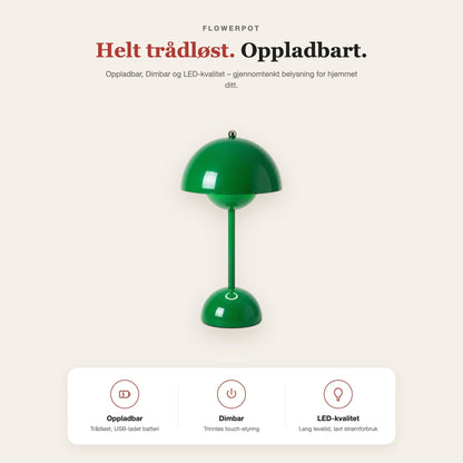 Flowerpot-stil cordless touch-bordlampe i PC – funksjoner og fordeler