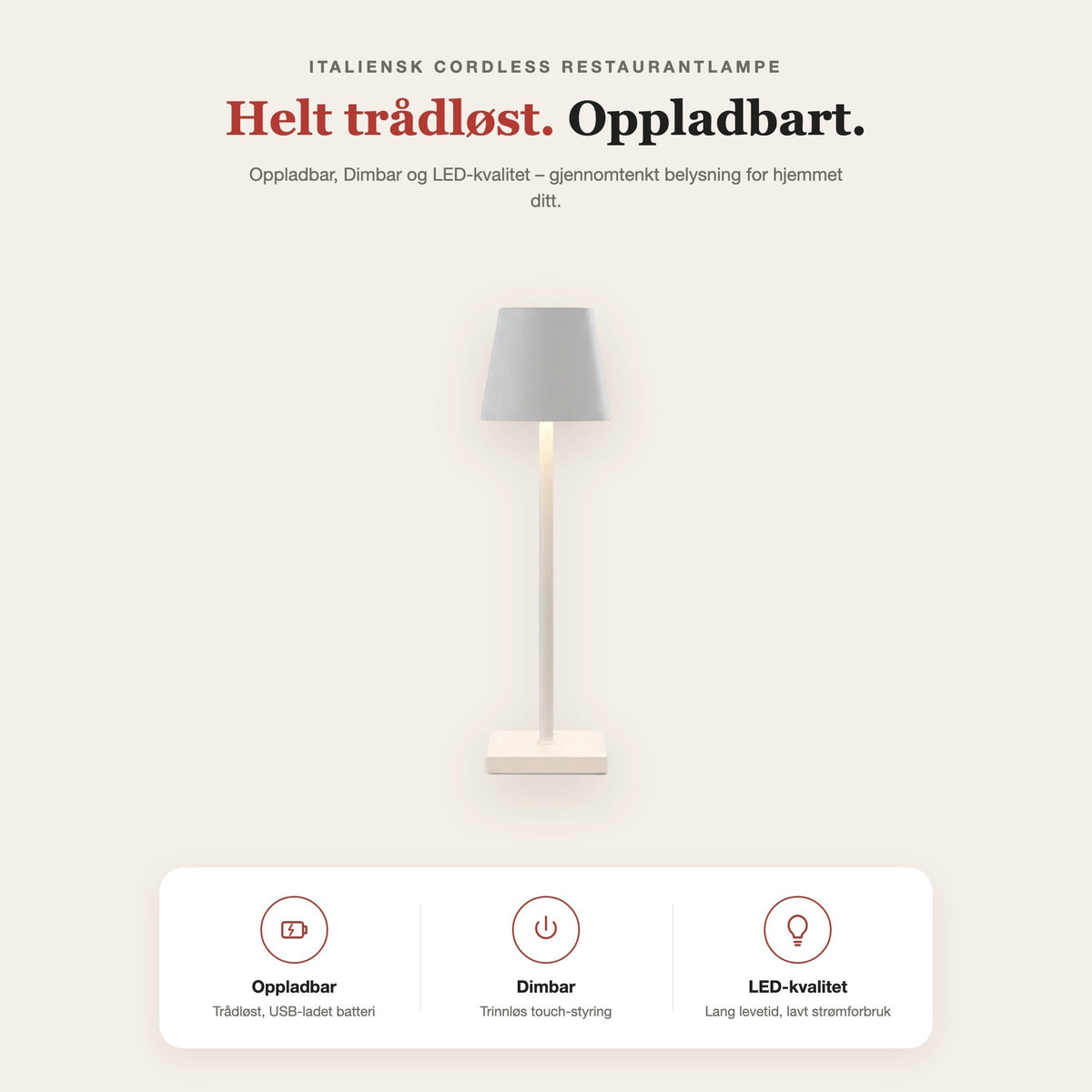 Italiensk cordless restaurantlampe – funksjoner og fordeler