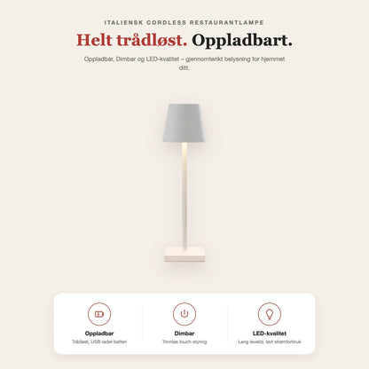 Italiensk cordless restaurantlampe – funksjoner og fordeler