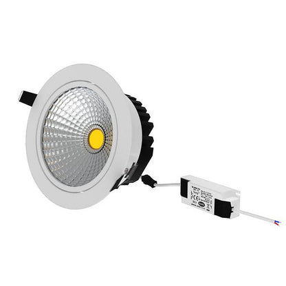 LED COB innfelt downlight premium, dimbar og justerbar