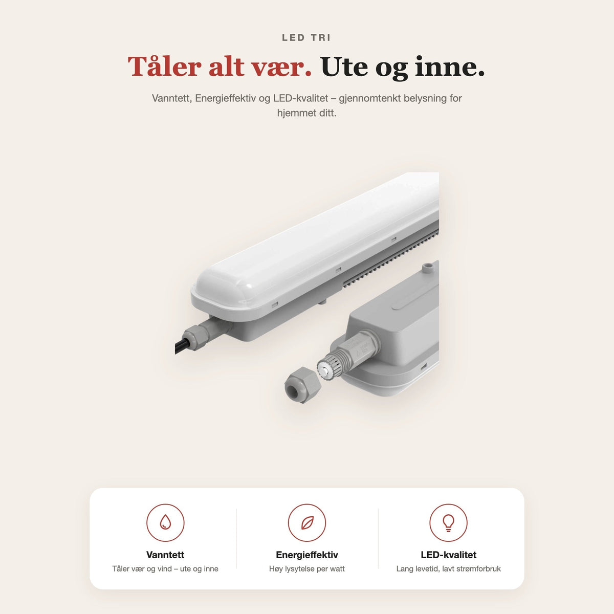 LED tri-proof IP65 armatur 36W – funksjoner og fordeler