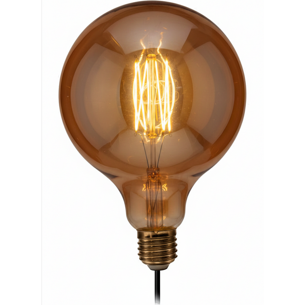 LED Vintage Edison Filament pære G125 – dimbar, varm, E27 – 2200 K Amber