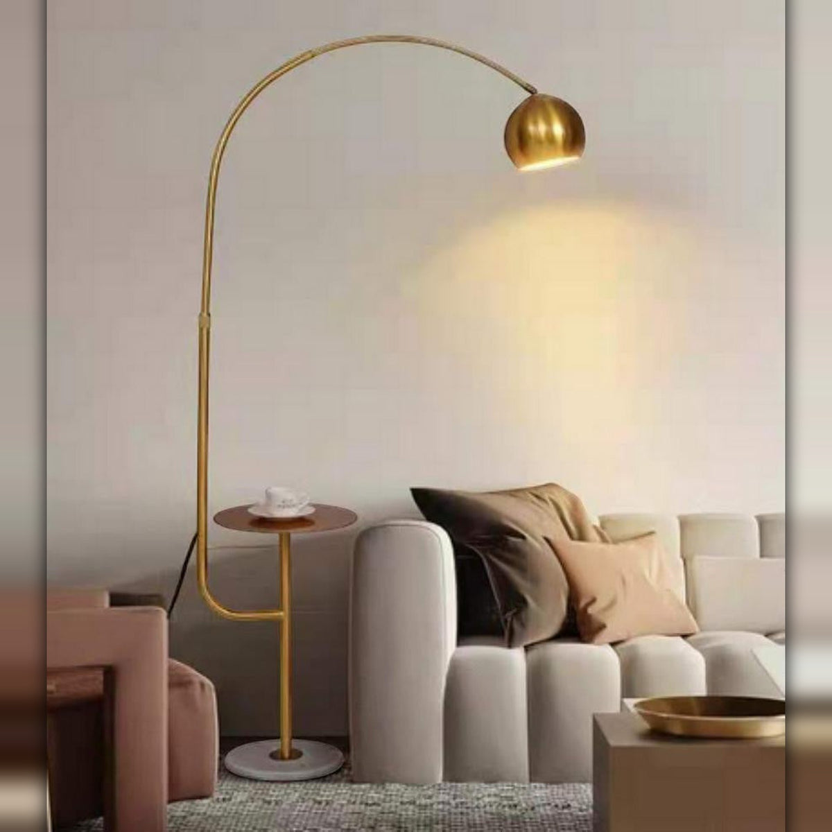 LYS Buegulvlampe med marmorfot