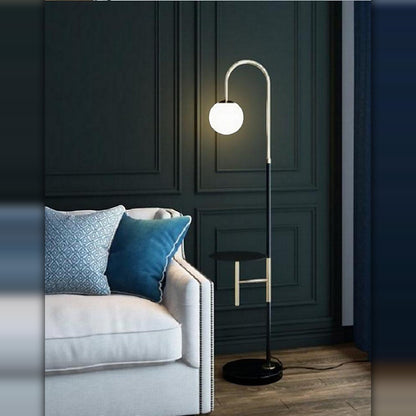 LYS Buegulvlampe med opalkule