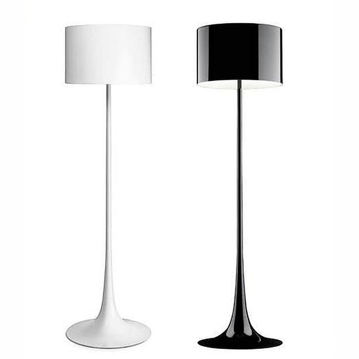 Gulvlampe med sylinderskjerm – tulipanfot – Lysverden