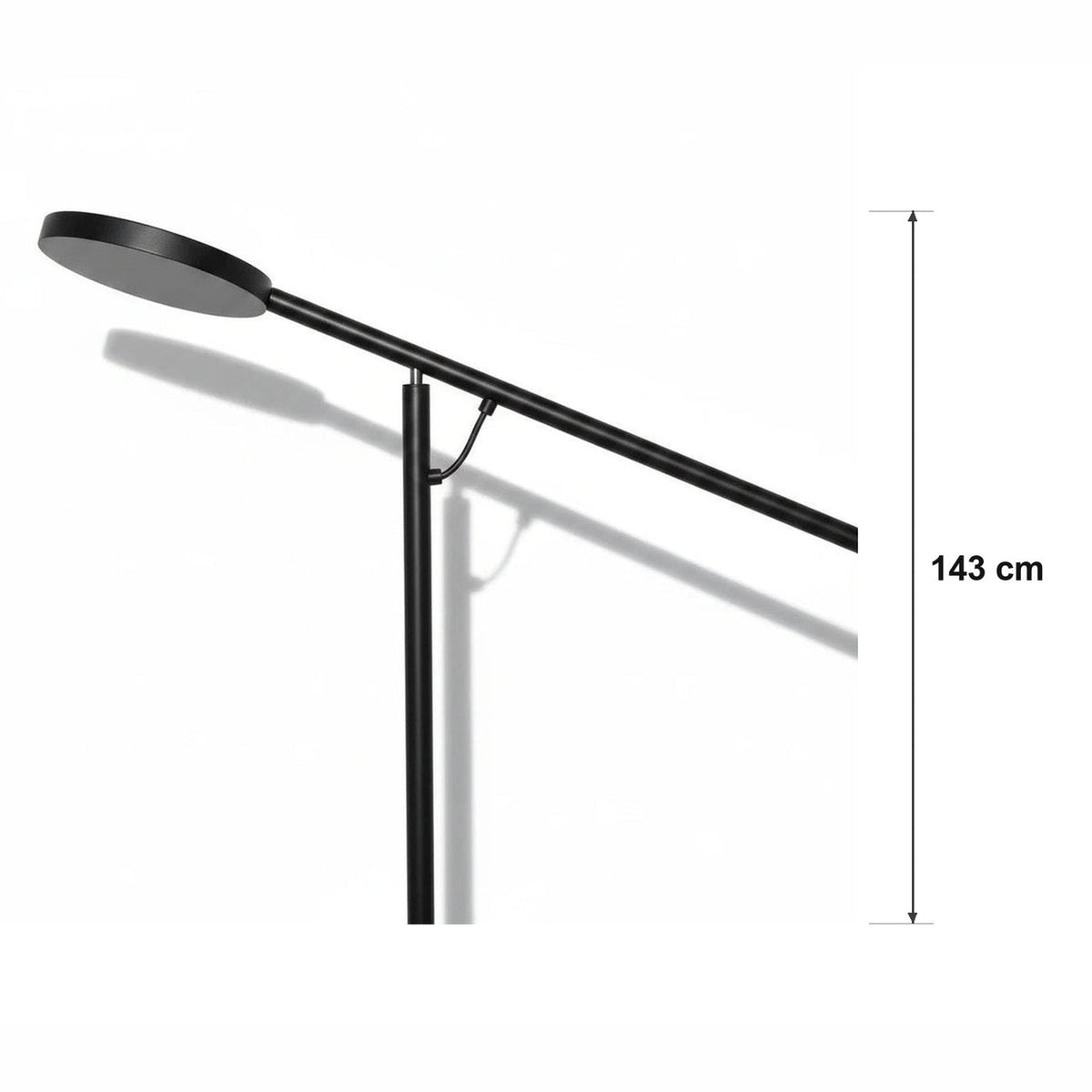 Mål og spesifikasjoner for Gulvlampe med utliggerarm i sort