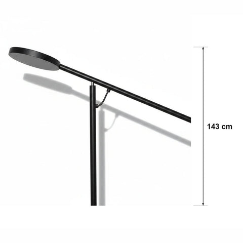 Mål og spesifikasjoner for Gulvlampe med utliggerarm i sort